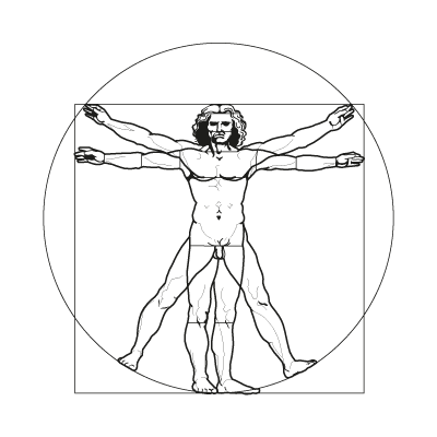 vitruvian man logo templates