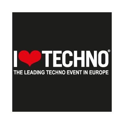 I Love Techno logo vector