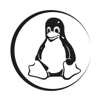 Linux Tux black vector logo