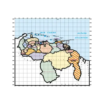 Mapa politico de Venezuela logo vector