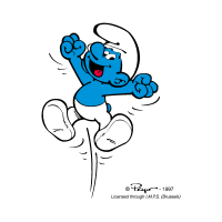 Smurf jumping vector logo