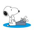Snoopy character logo vector