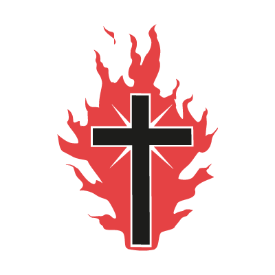 The Cross On Fire For God logo vector