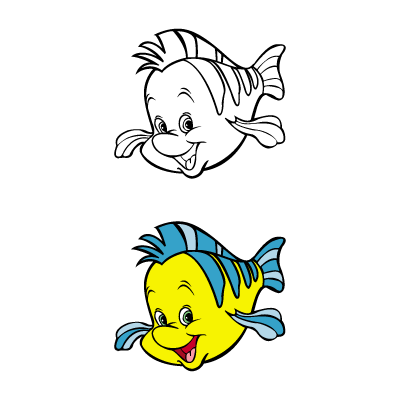 The little mermaid – Flounder logo vector