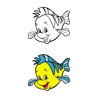 The little mermaid – Flounder logo vector