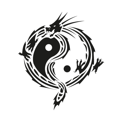 Yin yang dragon logo vector