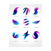 Abstract symbols shapes logo template