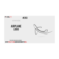 Airplane sketch ascending logo template