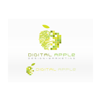Digital colorful apple logo template