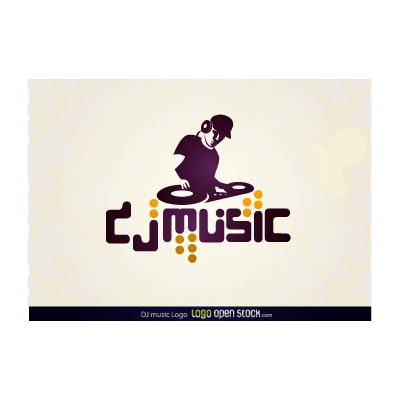 Dj music logo template