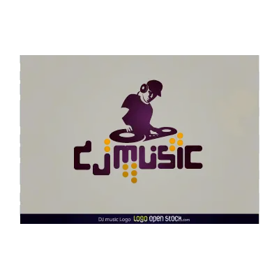 Dj music logo template