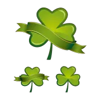 Green glossy shamrock logo template