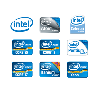 Intel stickers logo template