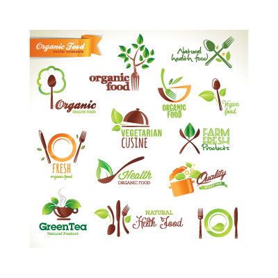 Organic food logo template