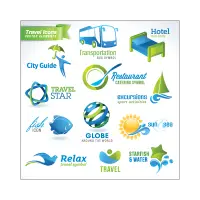 Travel icons logo template