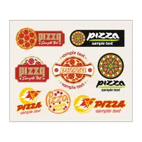 Cartoon pizza logo template