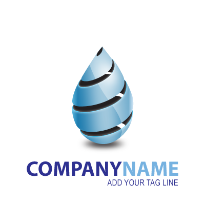 Cool Blue Drop logo template