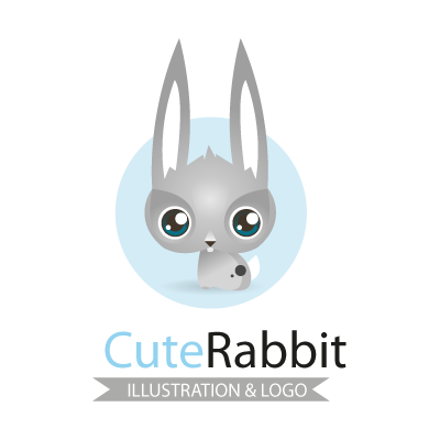 Cute rabbit logo template