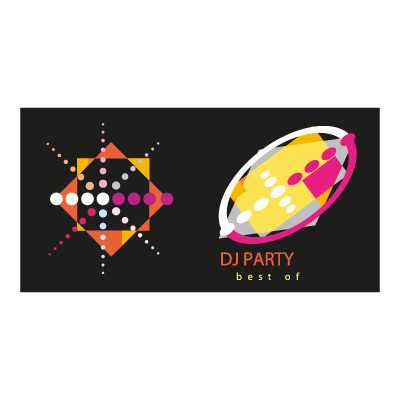 Dj party logo template