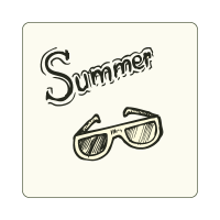 Doodle summer logo template
