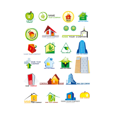 Housing graphics logo template