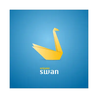 Origami swan logo template