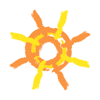 Painted sun logo template