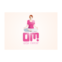 Pink yoga logo template