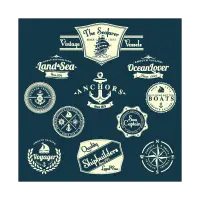 Sailing labels logo template
