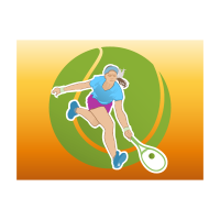 Tennis girl logo template