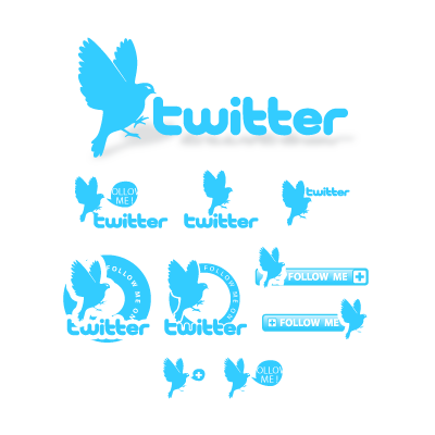 Twitter buttons logo template