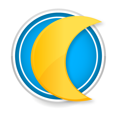 Yellow moon logo template