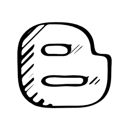Blogspot sketched social logo letter outline