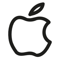 Apple brand hand drawn logo outline