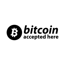 Bitcoin accepted here logo