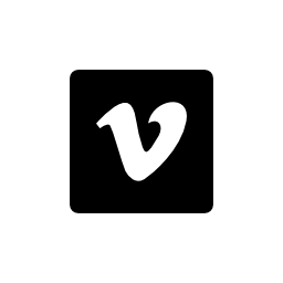 Vimeo logo white inside a black square