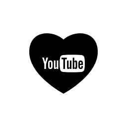 Heart with social media logo of youtube