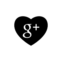 Heart with Google plus social media logo