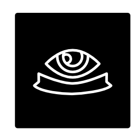 Surveillance logo of an eye in a square