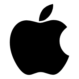 Apple black shape logo with a bite hole