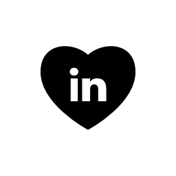 Heart with social media logo of linkedin