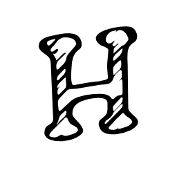 Letter H social sketched symbol