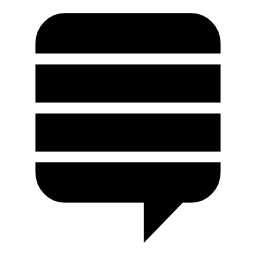 Logo of striped rounded square speech bubble shape