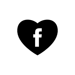 Heart with social media facebook logo