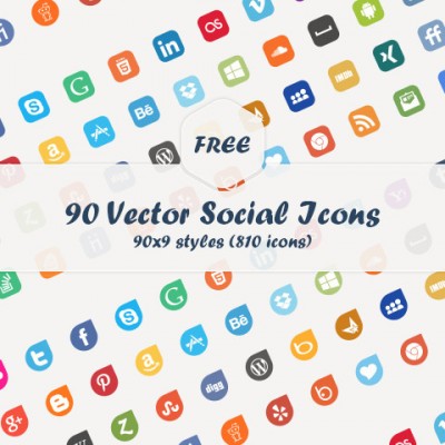 90 Social Media Vector Flat Icons logo vector