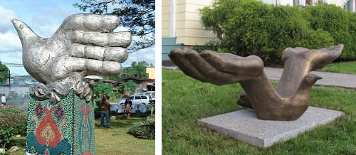 Dove hand monument